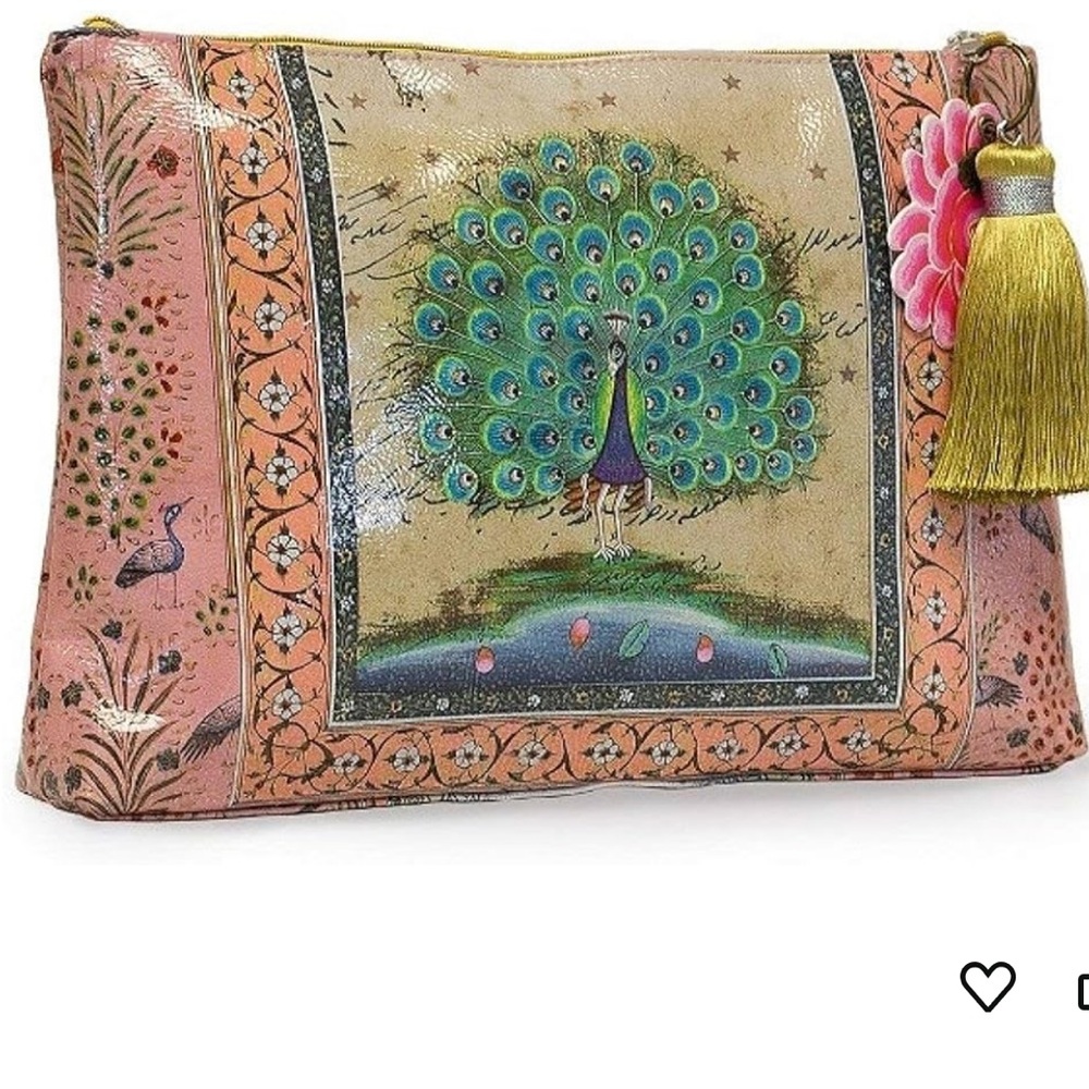 Peacock Design Storage Pouch - Multicolor